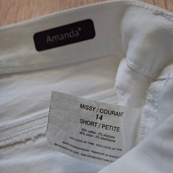 Gloria Vanderbilt HighRise White Jeans Sz 14P Tapered Leg Comfy Cotton NewWTags - Picture 12 of 15